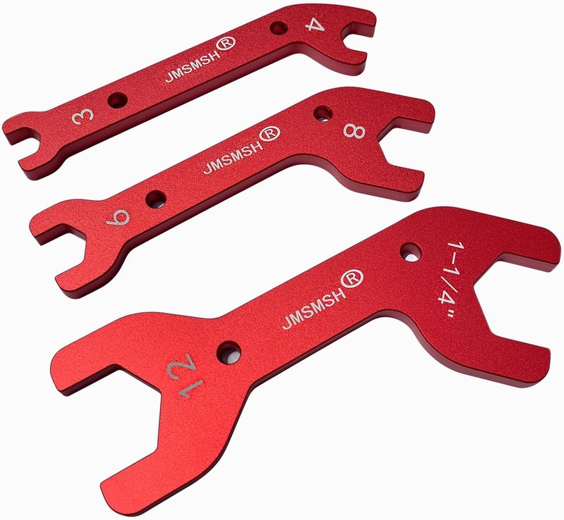 JMSMSH NOS Nitrous Bottle Nut Wrench 3-Piece set-AN3.AN4.An6 AN8.An12(1-1/4 inch),Bottle Nut End - Image 1